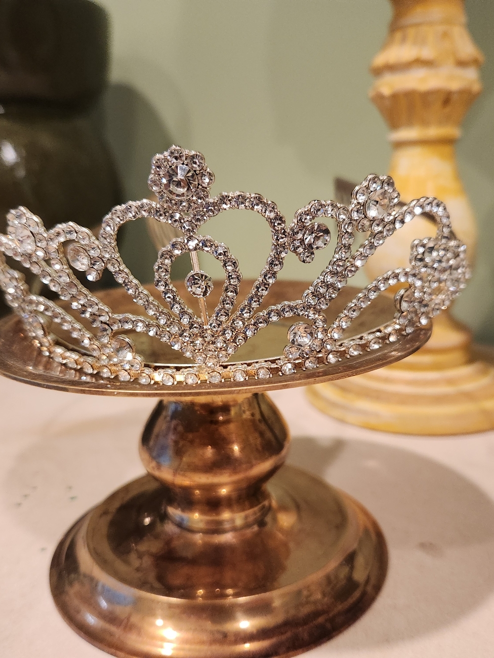 Crystal Rhinestone Silver Tiara Crown - Women Accessories